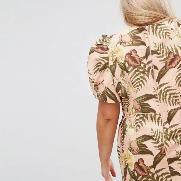Tropical Print Mini Wiggle Dress - Picture 2 of 4